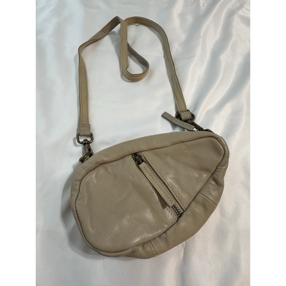 Free People Coffee Date Mini Crossbody Bag Stone Teardrop Goat-Leather